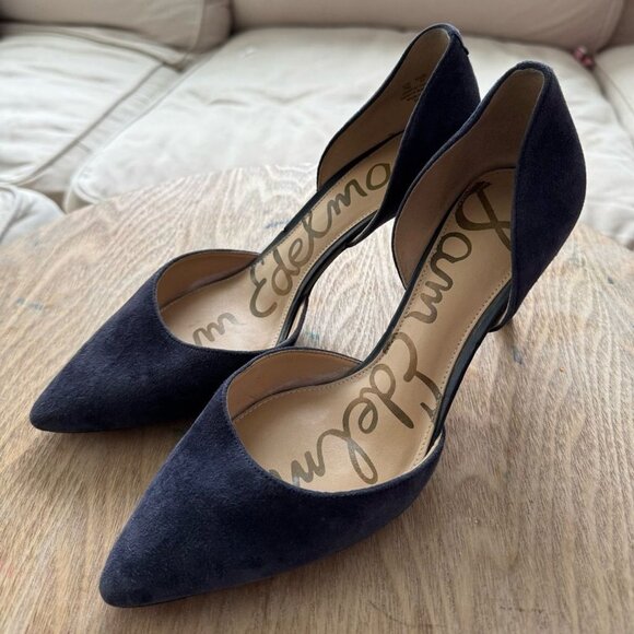 SAM EDELMAN Jaina Navy Suede Pumps - Picture 1 of 5